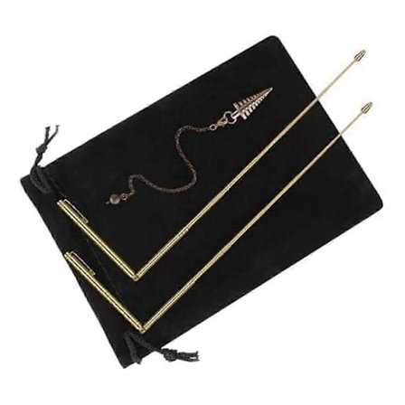 Slagruta & Taoistisk pendel i koppar för vattensökning - Guldprospekteringsverktyg för gulddetektering