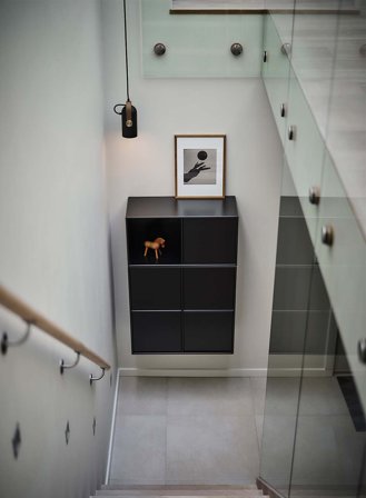 Carronade taklampe - sort/sort eik