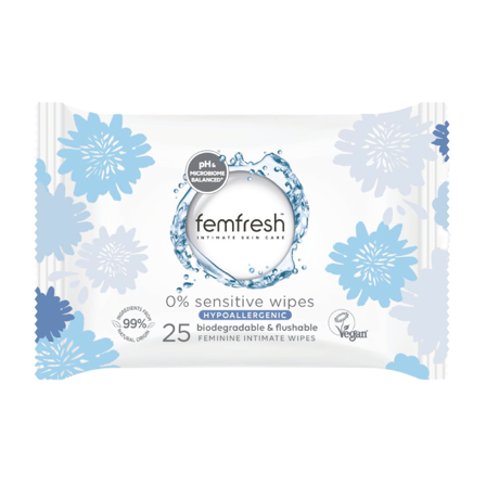 Femfresh Sensitive Wipes, 25 stk.