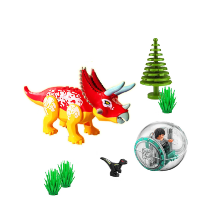 Dinosaur T-Rex Pterodactyl Byggeklosser Jurassic World Konstruksjonsklosser Barn Leker Gave (Pentagonen bærer ballen og karakterene)