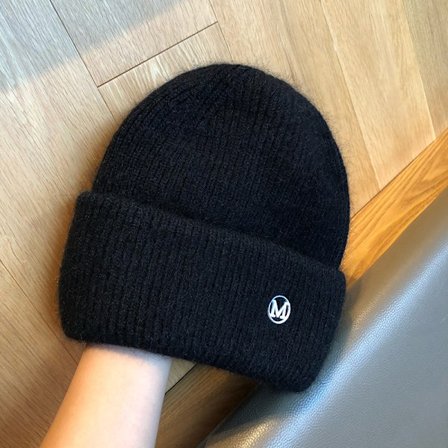 Ny mångsidig tjock varm mössa för höst och vinter, bokstavsstickad mössa, kvinnors öronskydd, vit stickad mössa