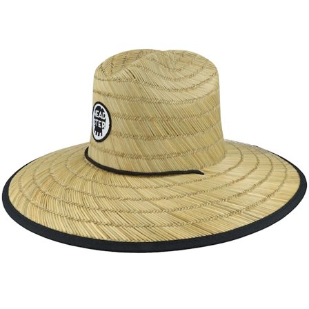 Headster - Beis straw Sombrero - Kids Backyard Meadow Lifeguard Hat Natural/Black Straw Hat @ Hatstore