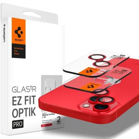 [2-pack] Spigen Iphone 14/14 Plus Linsskydd Härdat Glas - Röd