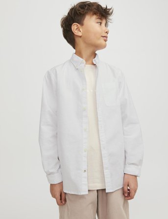 Jack & Jones Jjeoxford Shirt L/S Jnr - White - 176
