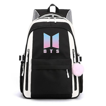 Bts Skoleveske Bts Omgående Tegneserie Søt Ryggsekk Mannlige Og Kvinnelige Studenter Fritids Reiseveske DB