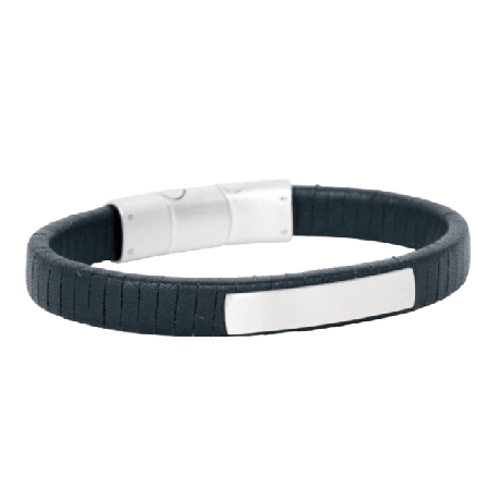 by BILLGREN Lucas Leather Bracelet Black Accessoarer Herr Svart 21 cm