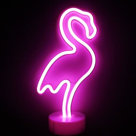 Flamingo Neon Rosa Flamingo Present Dam Led Neon Skylt Sovrum Flamingo Lysande Skylt Flickor Rum Decor Usb/batteridriven Nattlampa Med Bas Rosa Le