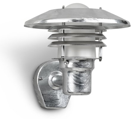 Westal Tellus Veggarmatur 278 x 260 mm, E27 Galv/Sølv, sandblåst glass, Belysning