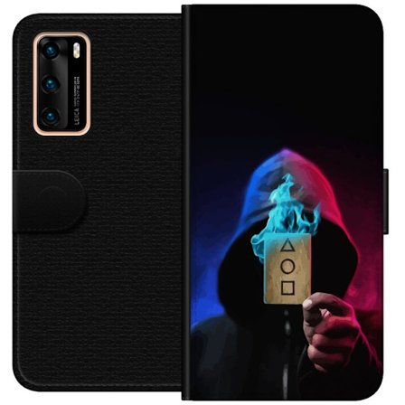 Huawei P40 Tegnebogsetui Squid Game Netflix plakat koreansk overlevelsesdrama serie maske hætte kort retro fanart design udskrift