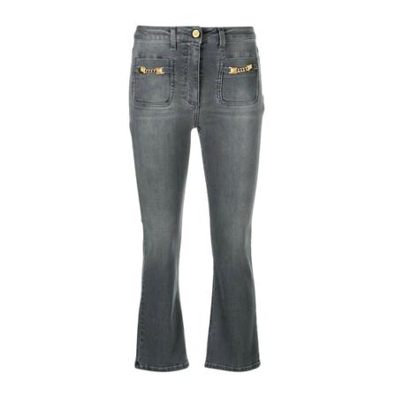 Elisabetta Franchi, Cropped Jeans Grijs, Dames, Maat:W29