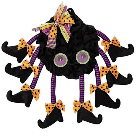 2025 Halloweenkrans för ytterdörr, Halloweenkrans i spindelstil, Halloween-dekoration för inomhusbruk