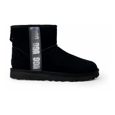 Ugg, W Classic Mini Side Logo Boots Zwart, Dames, Maat:36 EU