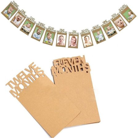 Babygirlang 12 månader 1:a levnadsåret månadsgirlang för pojkar barn KLB