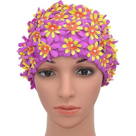 Uimahattu Kukka terälehti Retro tyyli Uimalakki Naisille