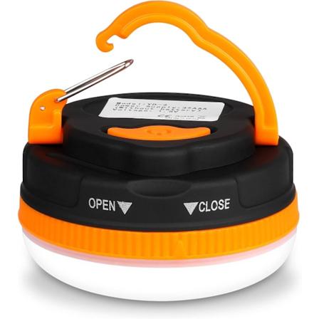 1 stk. Campinglys, Campinglys LED Teltslys Bærbar Udendørs Teltslys SOS Lys 5 Tilstande med Krog, IP43 Vandafvisende (Batterier Medfølger Ikke) 1pcs