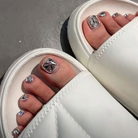 Falske tånegle fransk 6 6