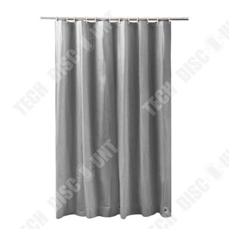 Bruseforhæng - TD - 180 x 200 cm - PEVA - Grå - Badeværelsestilbehør