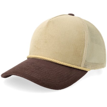 Equip - Beige trucker Cap - Blank Rope Cord Khaki/Brown A-Frame Trucker @ Hatstore