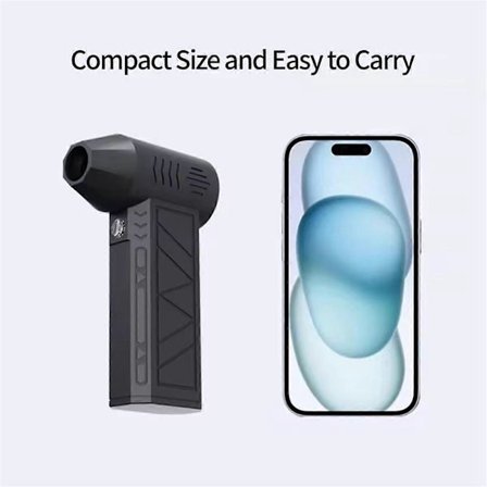 Mini Luftblæser med Ekstra Dyse 130000RPM Turbo Jet Fan Vindhastighed 39.5m/S Elektrisk Blæser