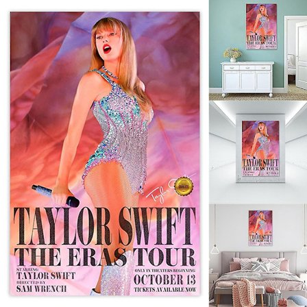 Taylor Swift The Eras Tour Plakat Fans Gaveveggkunst 13. oktober World Tour Filmplakater Swift Veggdekorasjon Uinnrammet
