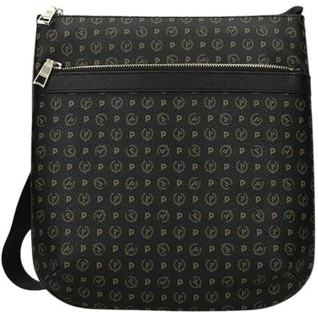 Pollini, Heritage print shoulder bag Zwart, unisex, Maat:ONE Size
