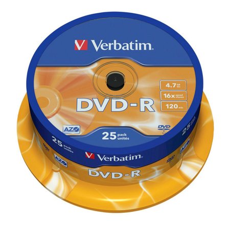 VERBATIM DVD-R 4,7 GB, 16X spindel 25/fp - Lyreco - Datorprodukter - Lagring - DVD-skivor