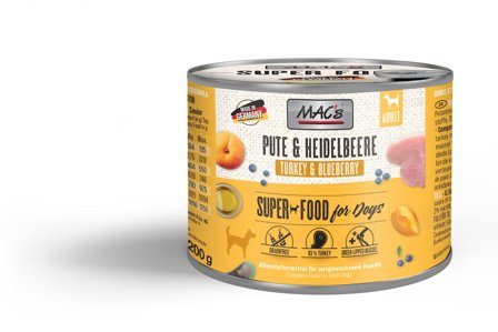 Mac's Super Food for Dogs Kalkun og Blåbær Våtfôr 400g