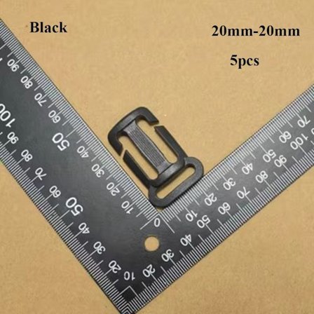 5st Tri Glide Slider Stege Låsspännen SVART 20MM-20MM