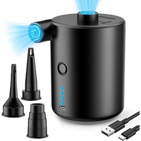 Elektrisk Luftpumpe Bærbar Genopladelig: 4000mAh Luftpumpe med Hurtig Oppustning Kompakt Mini Luftmadras Pumpe til Oppustelig Svømning