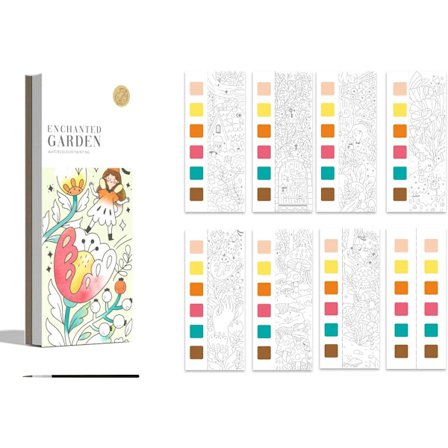 Akvarellarbetsbok för nybörjare med färg - Fickformat 19x8cm konstset - Kompatibelt med konst u0026 hantverk - Resepresent för barn