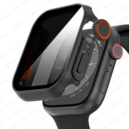 Case För Äppelklocka Apple Watch Series9/8/7/6/5/4 Se 44 45 41 40Mm Byte Till Ultra Sekretess Härdat Glas Scr Een Skydd Black Series 456 SE40mm