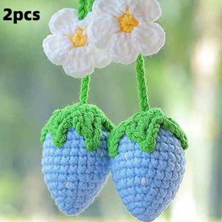 2stk Jordbær Bil Hængende Bil Decor BLÅ