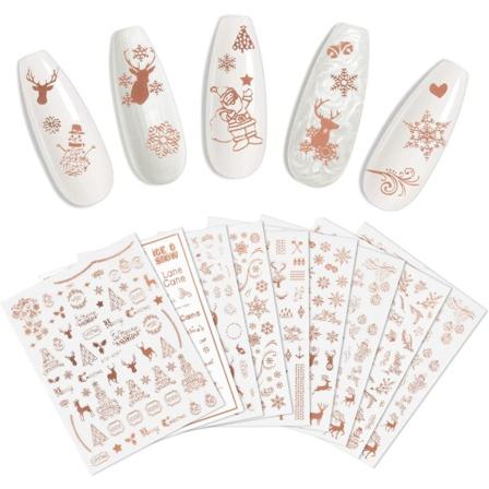 9 stk Jule neglestickers, 9 ark Halloween Autumn Nail Art