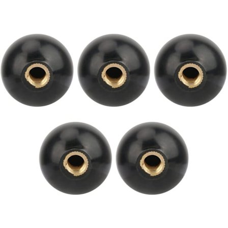 {hw}Vikye Kierrekahva, 5 kpl M10x35 Pyöreä Kahvapallo mustaa bakeliittia, jossa vipukahva koneen käyttöön, varaosakahva