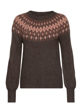 Onlalina Ls Jq O-Neck Knt Pullover Brun ONLY*Betinget Tilbud