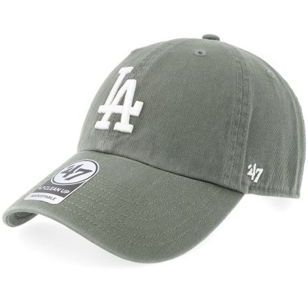 47 Brand - MLB Grön unconstructed Keps - Los Angeles Dodgers Clean Up Moss Dad Cap @ Hatstore