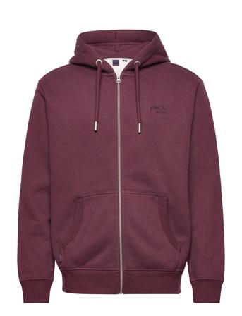 Vintage Logo Emb Ziphood Burgundy Superdry