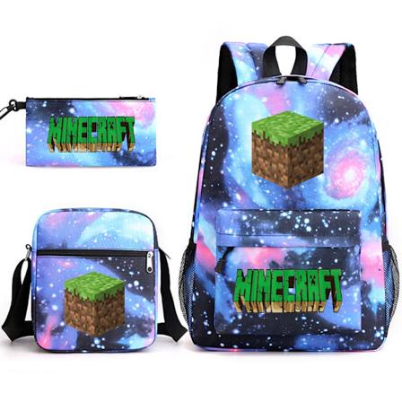 MINECRAFT Reppu Koululaukku Lapset Pojat Tytöt Painettu Oppilaan Koululaukku Koulutarvikkeet-HYVINVOINTI Silver