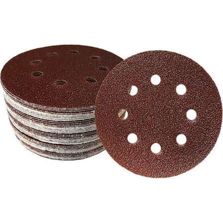60 stykker sandpapir med velcro til excenterslibere | 115 mm | 8 huller | 10 x 40/60/80/120/180/240 korn