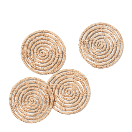 Åhléns Home Glasunderlägg i palmfiber PAMMY, 4-pack Serveringstillbehör Beige ONESIZE