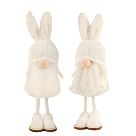 2st Noël ange fille cadeaux de vacances mignonne oreilles de lapin stand up sans visage puppé dekorativ à mettre