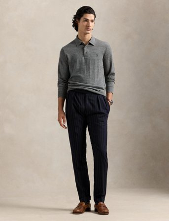 Polo Ralph Lauren Wool Polo-Collar Sweater - Grey - XS