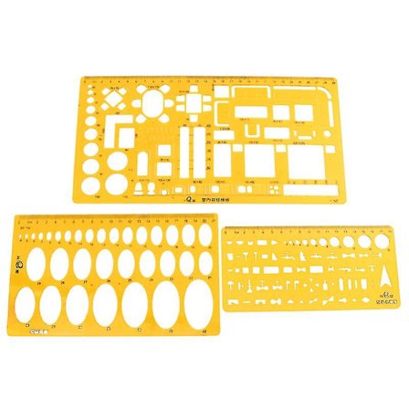 3 stk. Professionelt design tegne lineal