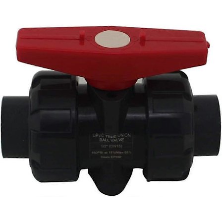 Dobbelt unionsventil til limning diam 20 mm pvc kugleventil kugleventil, DN15 (Indvendig diameter 20 mm) (LGL)