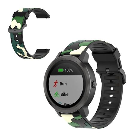 Camouflage silione watch band for Garmin watch - Light Green