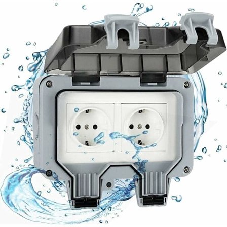 16A IP66 vattentät vägguttag med lock