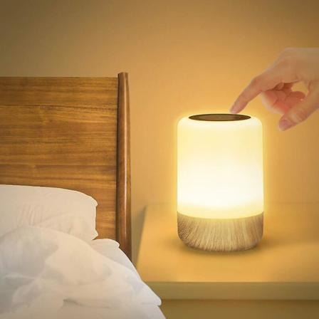 Himmennettävä kosketus-yöpöytälamppu, langaton paristokäyttöinen LED-lamppu 4 väriä vaihtavalla ja 3 valoteholla, ladattava LED-lasten yövalo Ti:llä