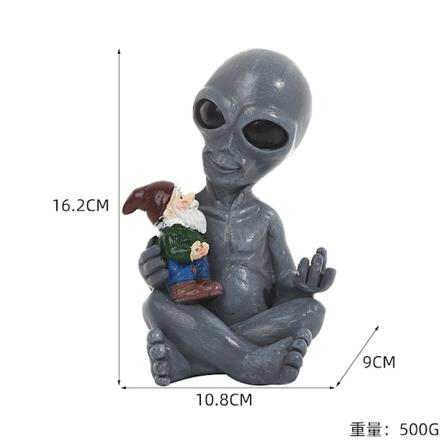 K pi hartsinen koriste alien hauska Halloween-koriste puutarha elf taideteos k pi koristeet alien 12.5*9*18cm