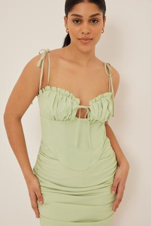 NA-KD Robe courte avec détail corset - Robes courtes - Vert - EU 36