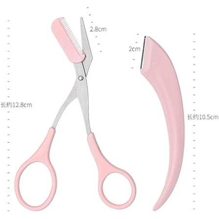 2 kpl Kulmakarvojen Muotoilutyökalusetti, Kulmakarvatrimmeri Sakset Mini-kammalla, Apukulmakarvakampa Sakset Kulmakarvatrimmerisetti Miehille ja 